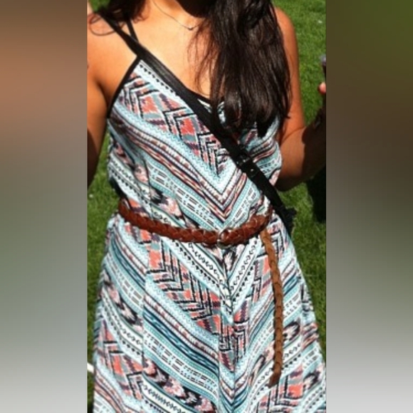 Band of gypsies silk-like tunic summer dress - Picture 2 of 6